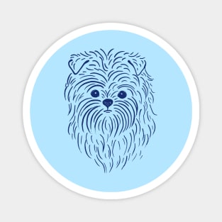 Affenpinscher (Blue and Navy) Magnet